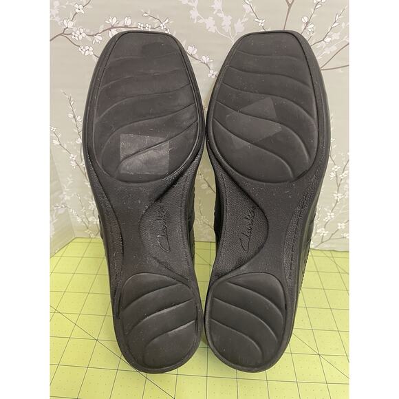 Clarks Haydn Ballet Slip On Flats 8.5m Women’s Black Square Toe Soft Cushion - Picture 7 of 8